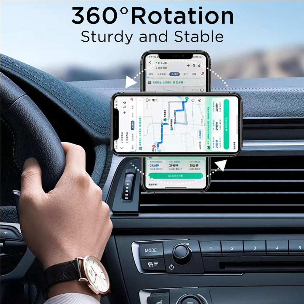Magnetic Car Phone Holder – Adjustable Dashboard & Air Vent Mount