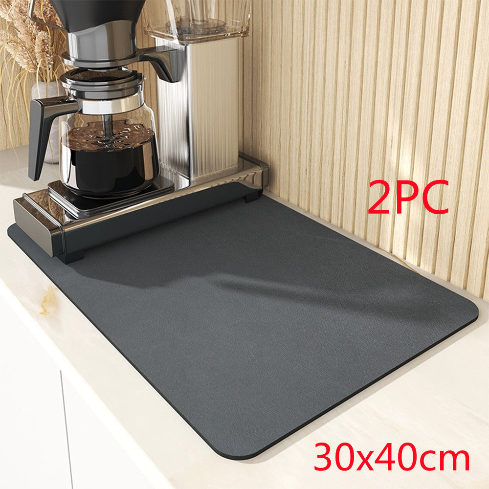 Super Absorbent Dish Drying Mat – Rubber Kitchen Drain Pad for Dishes, Cups & Bottles