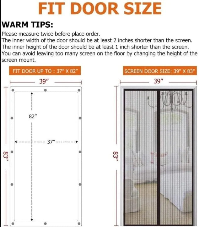 Magnetic Screen Door Mesh Curtain – Heavy Duty Mosquito Net, Hands-Free Magnetic Closure