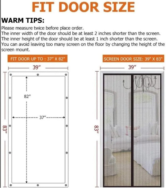Magnetic Screen Door Mesh Curtain – Heavy Duty Mosquito Net, Hands-Free Magnetic Closure