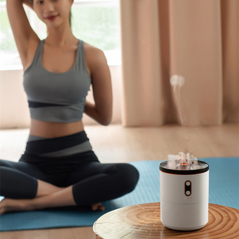 Volcanic Flame Aroma Diffuser – USB Portable Essential Oil Humidifier with LED Night Light