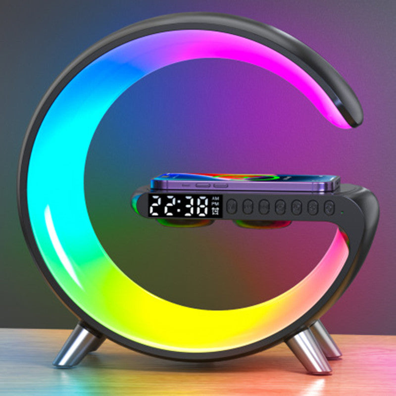 G-Shape LED Lamp with Bluetooth Speaker & Wireless Charger – Smart App Control Night Light