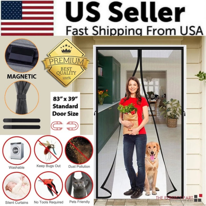 Magnetic Screen Door Mesh Curtain – Heavy Duty Mosquito Net, Hands-Free Magnetic Closure