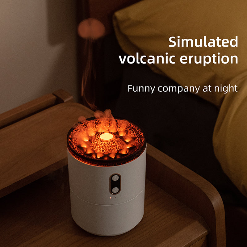 Volcanic Flame Aroma Diffuser – USB Portable Essential Oil Humidifier with LED Night Light