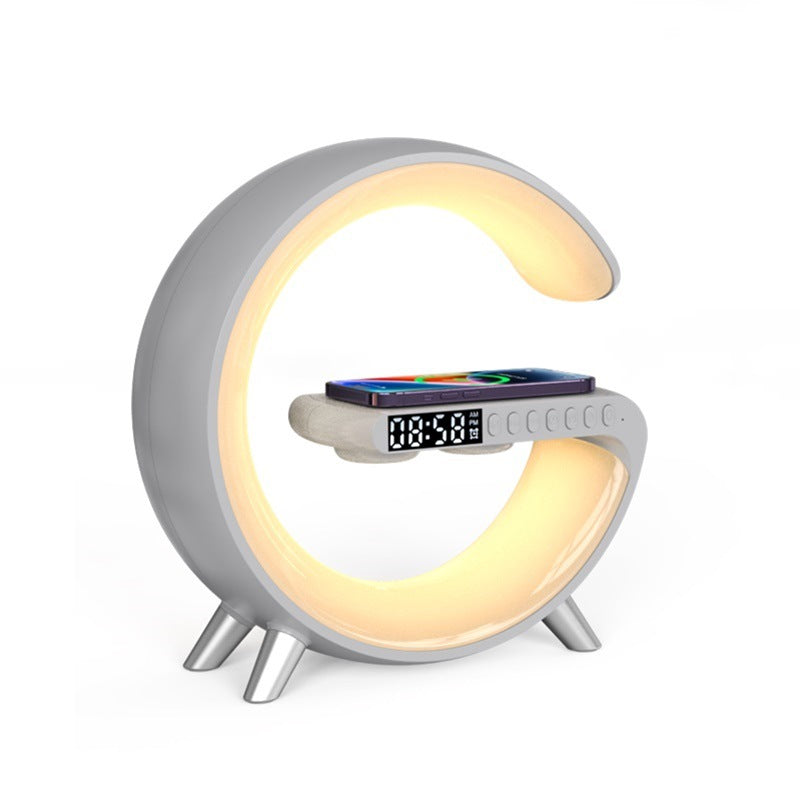 G-Shape LED Lamp with Bluetooth Speaker & Wireless Charger – Smart App Control Night Light
