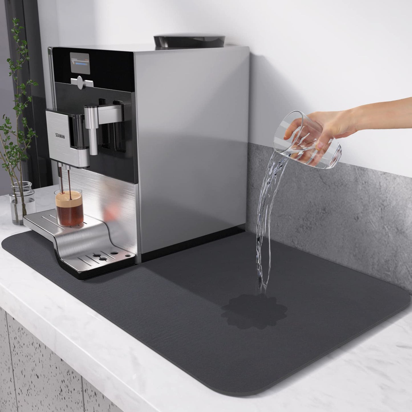 Super Absorbent Dish Drying Mat – Rubber Kitchen Drain Pad for Dishes, Cups & Bottles