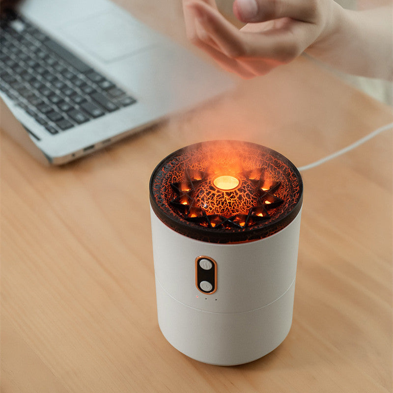 Volcanic Flame Aroma Diffuser – USB Portable Essential Oil Humidifier with LED Night Light