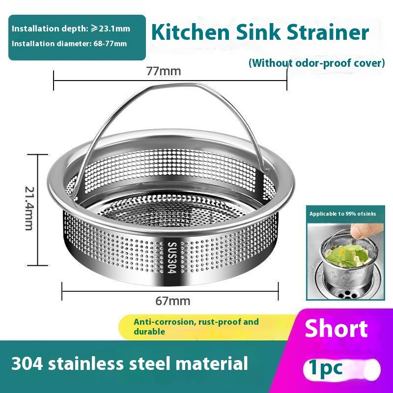 Stainless Steel Sink Drain Strainer – Kitchen Anti-Clog Sink Stopper with Bounce Core