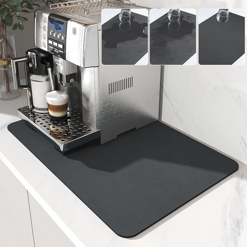 Super Absorbent Dish Drying Mat – Rubber Kitchen Drain Pad for Dishes, Cups & Bottles