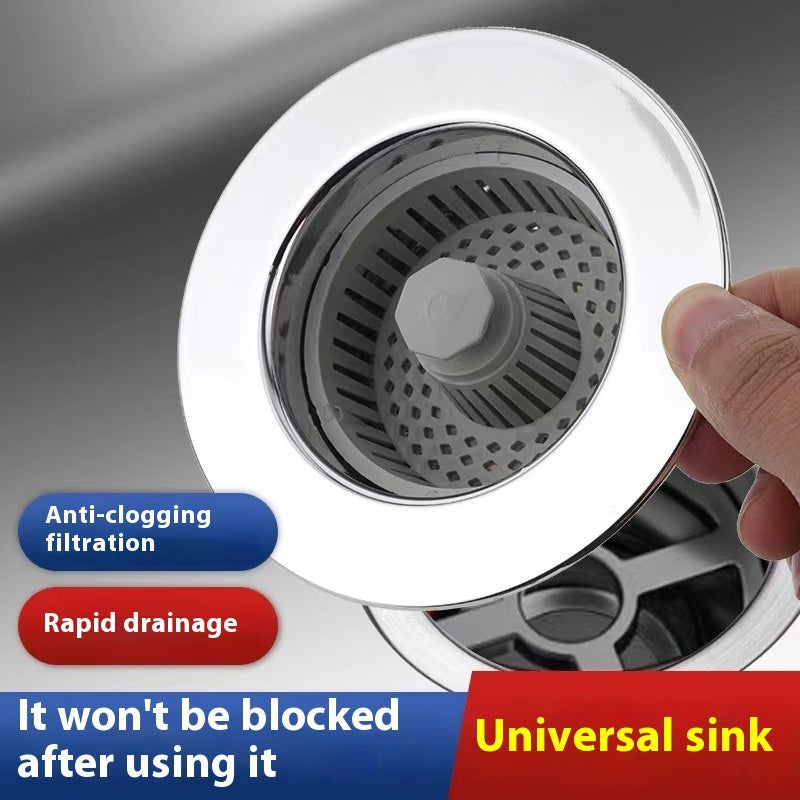 Stainless Steel Sink Drain Strainer – Kitchen Anti-Clog Sink Stopper with Bounce Core