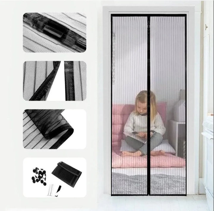 Magnetic Screen Door Mesh Curtain – Heavy Duty Mosquito Net, Hands-Free Magnetic Closure