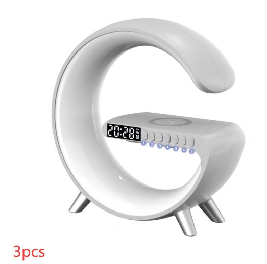 G-Shape LED Lamp with Bluetooth Speaker & Wireless Charger – Smart App Control Night Light