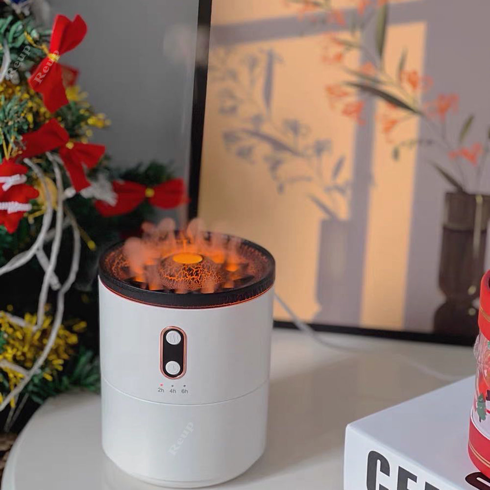 Volcanic Flame Aroma Diffuser – USB Portable Essential Oil Humidifier with LED Night Light
