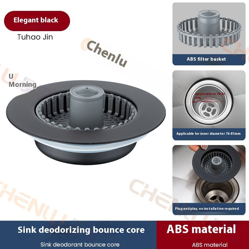 Stainless Steel Sink Drain Strainer – Kitchen Anti-Clog Sink Stopper with Bounce Core