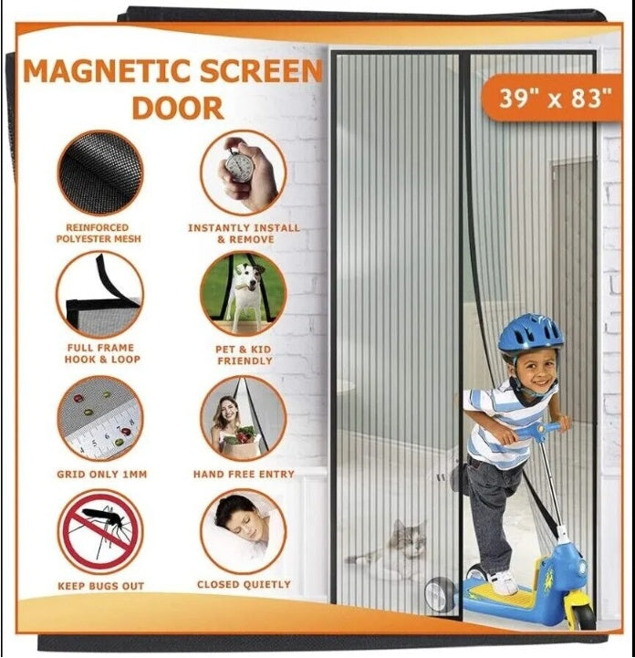 Magnetic Screen Door Mesh Curtain – Heavy Duty Mosquito Net, Hands-Free Magnetic Closure